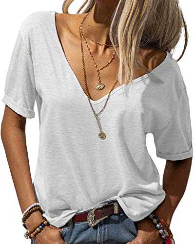 Tankaneo Old Version Size Women Basic T Shirt Ladies V Neck Short Sleeve Tops Summer Tee