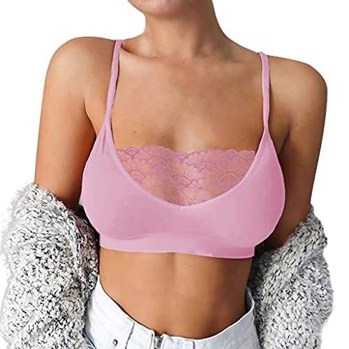 MYLH Lace Top Women's Cami Crop Tops Strappy Top Cropped Top Crop Vest Lace Strappy Top Spaghetti Straps Crop Tops Corset Underwear Summer Bustier Tank Top