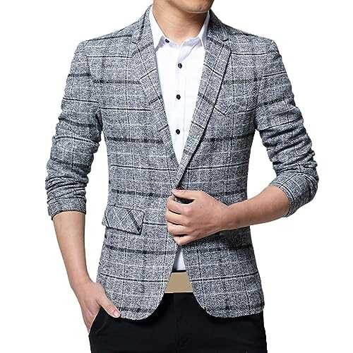 COOFANIN Mens Blazer Jacket Big and Tall UK Sales Clearance Suit Blazer for Men Men's Casual Knit Blazer Suit Jackets Blazer Hombre Modernos Big and Tall Casual Blazers for Men 3XL