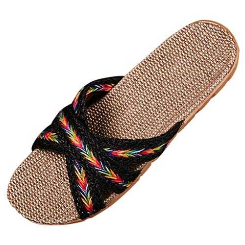 WILLBEST Women's Sandals Mid Low Heels Glitter Diamante Walking Shoes for Ladies Knotted Strappy Sling-Back Prom Bridal Wedding Dress Sandals Orthotic Retro Slipper Slide