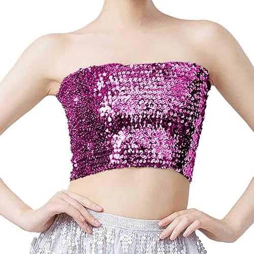 Sequin Top Women's Gold Bandeau Top Women's Sexy Glitter Top Festive Tops 2025 Glitter Top Carnival Costume Summer Tank Top Vest Tunic Tops Party Top Tank Tops & Strap Tops