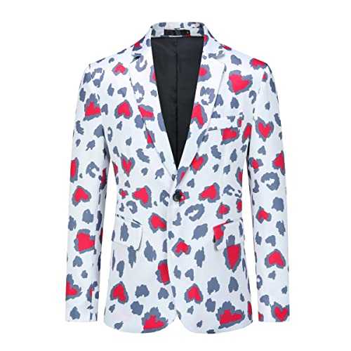 YOUTHUP Men's Floral Blazer Single Breasted 1 Button Slim Fit Fashion Blazer for Date Wedding Party