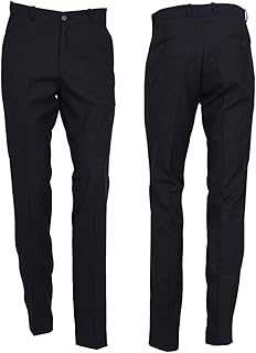 Mens Sta Press Plain Trousers Slim Fit Tonic Two Tone Retro 60s 70s Smart Formal Pants