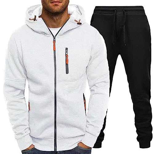 NQyIOS Jogging Suit Mens Tracksuit Set Long Sleeve Causal Full Zip Running Sports Sweatsuit For Men 2 Piece Outfits Loungewear Sets Fashion Casual Sweatsuits Xmas