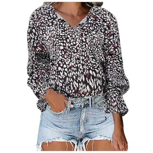 Ladies Loose Floral Print Shirt V Neck Long Sleeve T Shirt Top Long Shirt Leggings