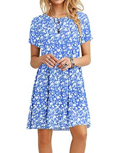 MOLERANI Summer Dresses for Women UK Casual T-Shirt Dress Short Sleeve Ladies Beach Dress