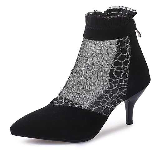 Lizoleor Women Kitten Heels Chelsea Ankle Boots Formal