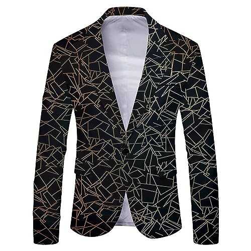 COOFANIN Men's Blazers Big and Tall UK Sales Clearance Tuxedo Jacket for Men Slim Fit Long Men Blazer Jacket Slim Fit Blazer De Hombre Azul Black and White Checkered Blazers for Men