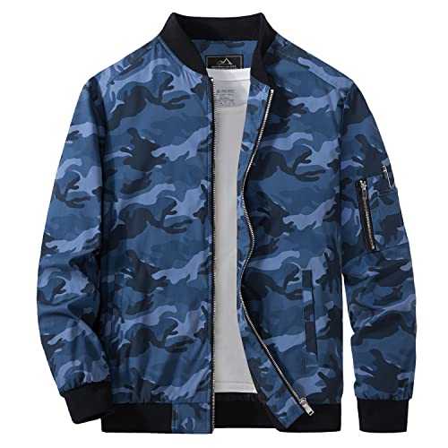 MAGCOMSEN Men's Jacket Lightweight Windbreaker Bomber Jacket Windproof Casual Jacket Outwear with 5 Pockets