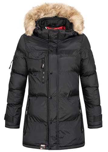 Geographical Norway Bonapart Lady - Warm Coat Fur Seasons Autumn Winter Spring - Women Comfortable Jacket Long Sleeve Windproof Parka Style