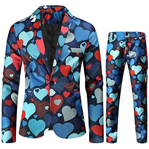 Zhiyao Men's Suit 2 Piece Slim Fit Men's Suit Wedding Suits Men's Modern Jacket for Valentine's Day Suit