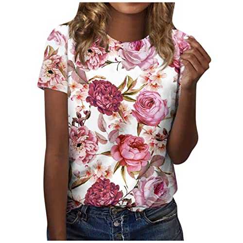 Summer Tops for Women UK,Ladies Tops Summer Women Tops Causal Short Sleeve T Shirts Graphic Going Out Tees Women Summer Outfit