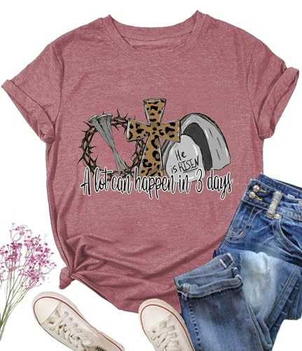 A Lot Can Happen in 3 Days Shirt Women Christian Jesus Easter Day Tshirts Religious Short Sleeve Tee Tops