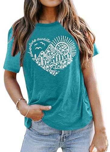 Adventure Tshirt Women Mountain Shirts Hiking Graphic Tees Summer Outdoor Casual Vacation Tops