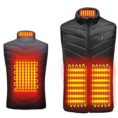 Heated Vest Men, Heated Gilet Womens Electric Body Warmer Sleeveless Jackets Winter Thermal Vest Unisex Warm Heating Coat for Outdoor Camping Riding Hiking (Battery Pack Not Included)