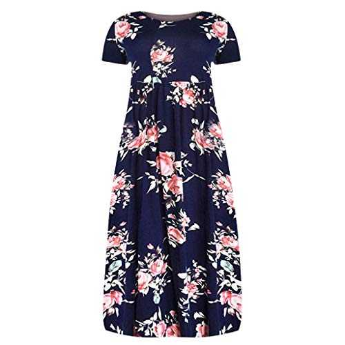 Maxi Dresses for Women UK Sale Clearance Plus Size Short Sleeve Plain Casual Summer Loose Elegant Party Beach Boho Holiday Oversized Tunic Shift Dress with Pockets, XL-5XL