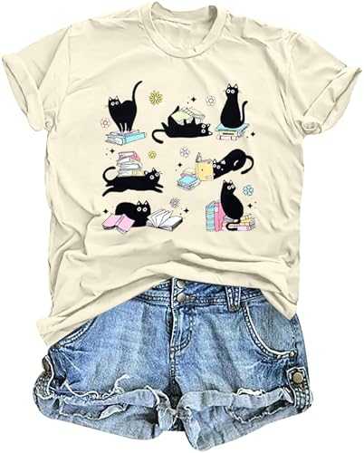 Cat Shirt I Like Cats and Coffee and Maybe 3 People Graphic T-Shirt Vintage Cat Lover Shirts Retro Coffee Lover Gift Tee Tops