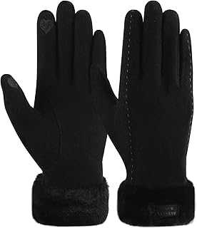 ZASFOU Women Winter Touchscreen Wool Gloves with Thermal Fleece Lining, Thick and Warm