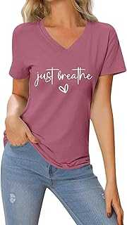 Valentine's Day Heart Print Letters Round Neck Short Sleeve Blue Glitter Top Womens Casual T-Shirt