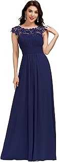 Ever-Pretty Bridesmaid Dresses Women's Lacey Neckline Open Back Ruched Style Autumn Dresses 09993