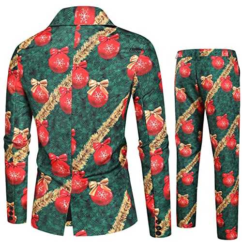 NOAGENJT Men Suits Fashion Casual Christmas Printed Suit Vest Pants Suit 2 Piece Vest Pant Sets Fashion Soft Casual Winter Set Swimming Racing Suit Mens