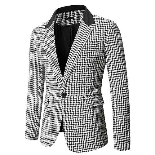 iTNHFP Mens Slim Fit Blazer Lightweight Formal Business Suit Jacket Comfort Mens Slim Fit Casual One Button Blazer Jacket Men Lapel Classic Date Men's Blazers