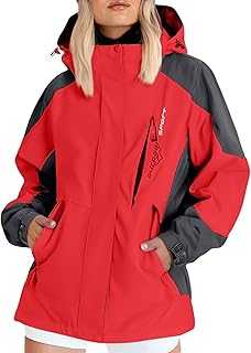 Womens Waterproof Jackets Lightweight Winter Hooded Raincoat Open Front Coat Long Sleeve Casual Work Office Jacket Hiking Walking Windbreaker Breathable Outdoor Functional Jacket