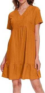 Dresses for Women UK Summer 2025 Sleeveless V Neck Dresses Fashion Hawaiian Beach Casual Loose Flowy Soft Boho Ruffle A Line Swing 2025 Business Dresse for Women