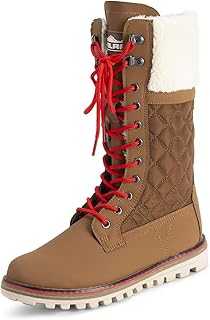 Polar Womens Faux Fur Warm Thermal Waterproof Outdoor Walking Snow Winter Rubber Sole Calf Boots