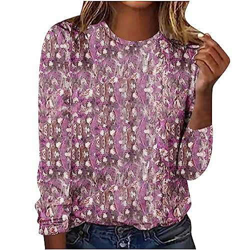 Sequin Tops for Women Long Sleeve Sparkle Blouses Shimmer Glitter T-Shirts Loose Fit Pullover Ladies Elegant Casual Print Tee Shirt Crewneck Loose Tshirts Soft Comfy Sportswear Workout Tees Sale