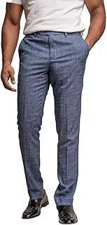 Cavani Mens’ and Boys Tweed Windowpane Check Slim Fit Suit Wedding Formal Set