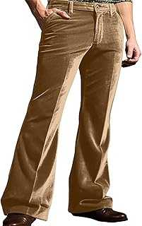 Suit Trousers Men Vintage 60s 70s Bell Bottom Slim Stretch Fit Classic Comfort Flared Flares Retro Leg Disco Pants