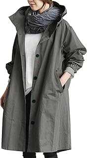 Spring Deals, Ladies Trench Coat Loose Comfortable Hooded Coat Outwear Womens Elegant Windbreaker Wild Winter Jacket with Pockets Solid Color Tops