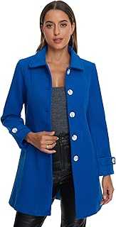 Allegra K Women's Winter Outerwear Coat Peter Pan Collar Mid-Thigh A-line Single Breasted Pea Coat