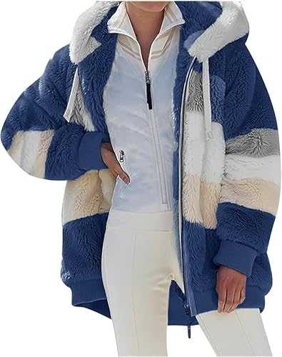 Fleece Jackets Women UK Full Zipper Pockets Hoodie Coats Winter Warm Soft Teddy Hooded Jacket Warm Fluffy Jacket Fleece Hooded Jacket Overcoat Cardigan