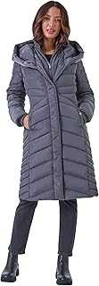 Roman Originals Padded Coat For Women UK - Ladies Longline Puffer Winter Quilted Parka Waterproof Rainproof Wind Resistant Thermal Jacket Long Length Warm Zip Hood Puffa Cosy