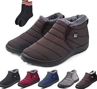 Boojoy Winter Boots, Womens Winter Snow Boots Waterproof Anti-Slip Outdoor Warm Ankle Boots Fur Lined