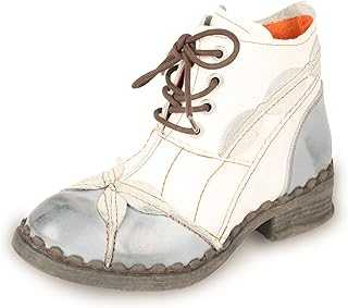 CH SHOELANDER Women Shoes Patchwork Washed Leather Shoes Lace-up Women's Ankle Boots