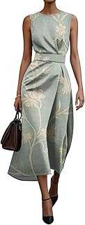 Maxi Sleeveless Flowy Dress Wedding Guest Dresses Boho Dress for Women Casual Loose Fit Summer Sundress Print Dresses