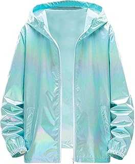 Men's Hooded Jacket Shiny Metallic Sequins Dazzling Shades Lightweight Casual Fashion with Closure Sun Protection Long Sleeves from Streetwear in Vivid Colors