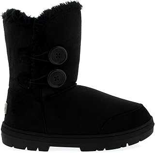 Womens Twin Button Waterproof Winter Snow Boots