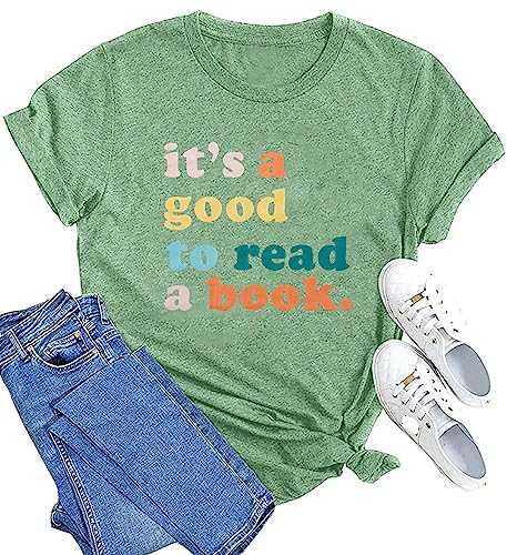 It’s a Good Day to Read a Book Sweatshirt Women Book Lovers Teacher Shirt Funny Graphic Print Long Sleeve Top