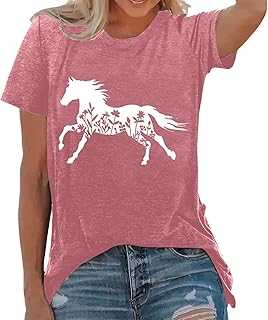 Women's Fashion Print Top Loose Crew Neck T-Shirt Glitter Top