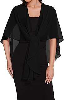 florynova Womens Chiffon Shrugs Shawls and Wrap for Evening Dress Sheer Wedding Cover Ups