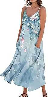 Maxi Dresses for Women UK Summer Dress Casual Loose Long Beach Vacation