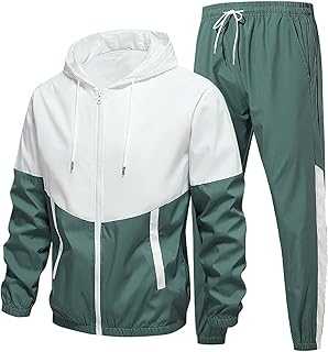 Cocila Tracksuit Mens Full Set Sports Sweater Windproof Bottoms Men Casual Sweatshirt Work Sweatpant Light and Breathable to Young Man Travel Suit Jogging Sweatsuit