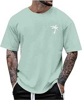Men's Hawaiian T-Shirt Summer Short Sleeve Round Neck Basic Tops Classic Raglan Sleeve Active Sports Running Shirts