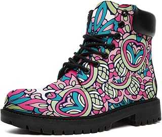 AWSOLE Bohemian Yoga Floral Ankle Boots for Women Men Retro Moon & Star Festival Casual Winter Footwear Stylish Everyday Boots