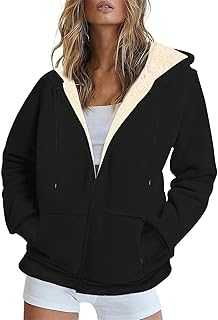 FunAloe Women Fleece Jacket Women'S Hoodies Thick Outerwear For Walking And Hiking Zip-Up Jacket Thermal Womens Winter Jackets Padded Coats For Women Uk Women'S Casual Jackets
