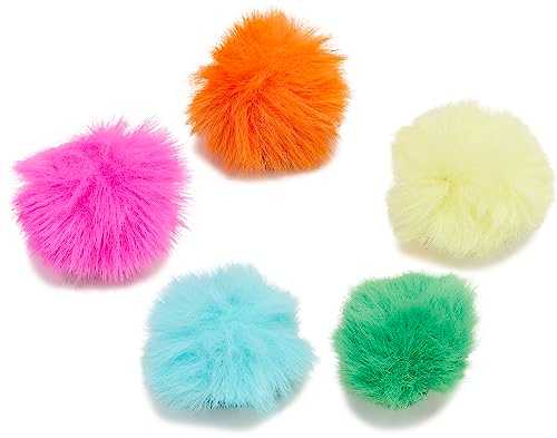 Unisex's 80s Neon Puff Ball 5 Pack Shoe Charms, One Size